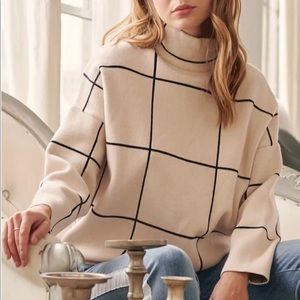 Black & Tan Checkered Sweater, S-M